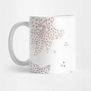 Autumn Earth tones stars on Hibiscus flowers Mug